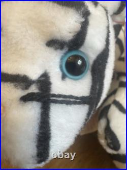 Blizzard Tiger original TY BEANIE BABIES RETIRED 1996 Rare PVC PELLETS