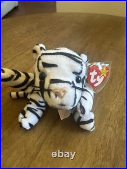 Blizzard Tiger original TY BEANIE BABIES RETIRED 1996 Rare PVC PELLETS