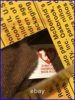 Britannia The Bear-1996 McDonalds Ty Beanie Baby with Rare Errors 1993, OakBrook