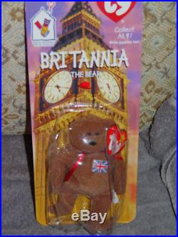 Britannia The Bear 1997 McDonalds Ty Beanie Baby Rare Errors OakBrook