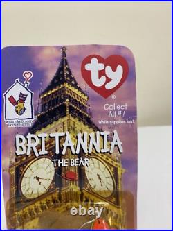 Britannia The Bear-1999 McDonalds Ty Beanie Baby with Rare Errors 1993, OakBrook