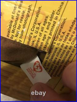 Britannia The Bear-1999 McDonalds Ty Beanie Baby with Rare Errors 1993, OakBrook