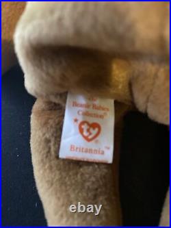 Britannia The Bear Ty Beanie Babies Mint Condition Rare With Tag Errors NEW