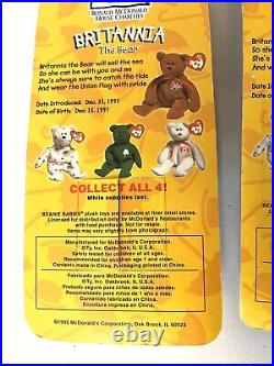 Britannia The Bear Ty Beanie Baby 1997 2 Bears with RARE Errors 1993 Oak Brook