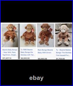 Bundle Set BONGO the Monkey Ty Beanie Buddy, Beanie & Teenie, Rare withMany Errors Bundle Set BONGO the Monkey Ty Beanie Buddy, Beanie & Teenie, Rare withMany Errors