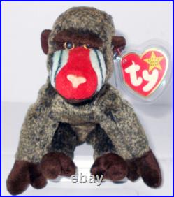 CHEEKST THE BABOON TyT 5TH GEN BEANIE BABY 1999 RETIRED WITH ERRORS VERY RARE