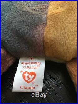 Claude Beanie Baby with 2 Rare Errors