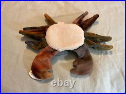 Claude The Crab Beanie Baby! Ty Retired Extremely Rare Authentic Errors Mint