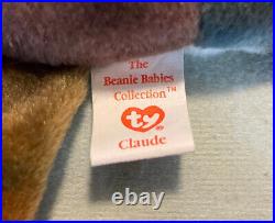 Claude The Crab Beanie Baby! Ty Retired Extremely Rare Authentic Errors Mint