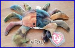 Claude The Crab Ty Beanie Baby WITH EXTREMELY RARE TAG ERRORS. Retired