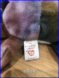 Claude The Crab Ty Beanie Baby with Rare Tag Errors Fantastic Condition