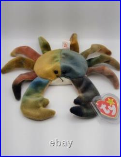 Claude crab Ty Beanie Baby Retired rare PVC PELLETS clean tag 1996