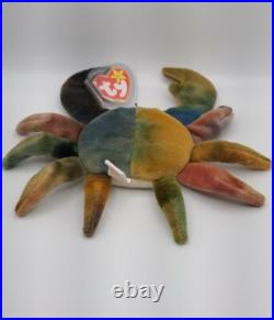 Claude crab Ty Beanie Baby Retired rare PVC PELLETS clean tag 1996