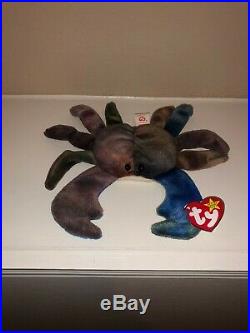 Claude the Crab TY Claude Beanie Baby Rare tag errors! Vintage 1996