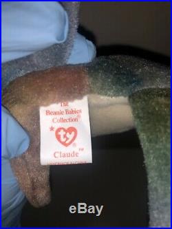 Claude the Crab TY Claude Beanie Baby Rare tag errors! Vintage 1996