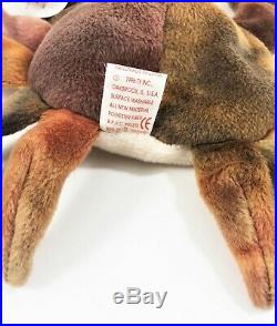 Collectible TY Beanie Baby Claude the Crab 1996 Retired Rare EUC Errors
