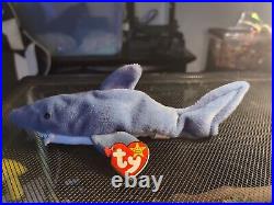 Crunch The Shark Beanie Baby-rare-retired Mint Condition 1996 Tag Errors New