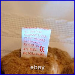 Curly Beanie Baby Retired Bear NWT Rare Edition with Multiple Tag Errors