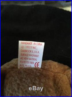 Curly Bear Beanie Baby EXTREMELY RARE 5 ERRORS