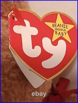 Curly The Bear, rare, many errors, retired, great condition, ty beanie baby FREE