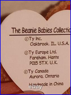 Curly The Bear, rare, many errors, retired, great condition, ty beanie baby FREE