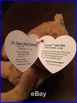 EXTREMELY RARE! Curly Ty Beanie Babies MULTIPLE ERRORS RETIRED
