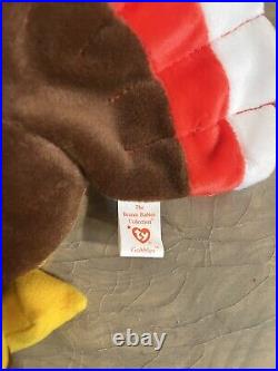 EXTREMELY-RARE/RETIRED TY Beanie Baby GOBBLES (5.5 in) WithTAG ERRORS PERFECT