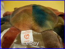 EXTREMELY RARE SHELL NO WRINKLE 1st ed Claude the Crab TY Beanie BabieS ERRORS