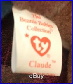 EXTREMELY RARE Ty Beenie BabyClaude1996Original Swing Tag OFFICIAL
