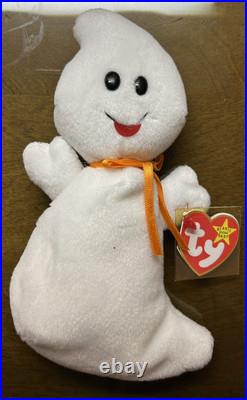 EXTREMELY Rare Ty Original Beanie Baby 1995 Spooky the Ghost. Discontinued PVC