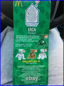 Erin The Bear McDonalds Ty Beanie Baby with Rare Errors 1993, OakBrook Misprint
