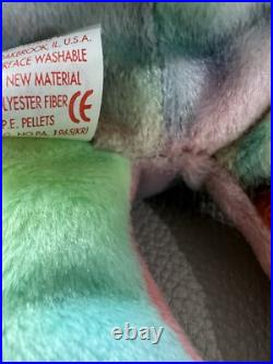 Extremely RARE 1996 TY Beanie Baby Babies Peace Bear With All Errors Mistakes