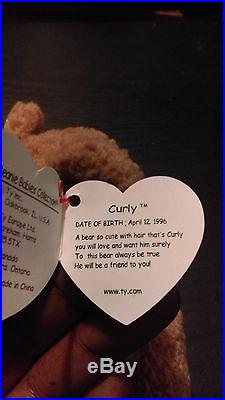 Extremely Rare Curly Bear Beanie Baby with Multiple Errors
