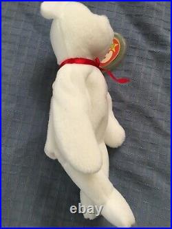 Extremely Rare! MWMT Valentino Bear 1993 TY Inc. Beanie Baby With Tag Errors PVC