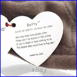 Extremely Rare Ty Beanie Babies Batty Tie-dye Bat Swing Tag 1996 Tush 1998 MWMT