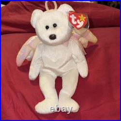 Extremely Rare Ty Beanie Babies Halo the Angel Bear Toy With Many Errors