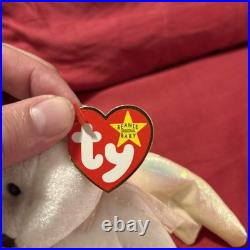 Extremely Rare Ty Beanie Babies Halo the Angel Bear Toy With Many Errors