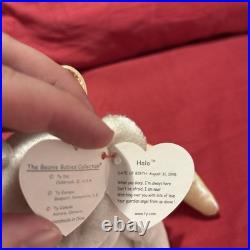 Extremely Rare Ty Beanie Babies Halo the Angel Bear Toy With Many Errors