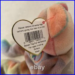 Extremely Rare Ty Peace Bear Beanie Baby 1996 With Tag Errors Retired Original