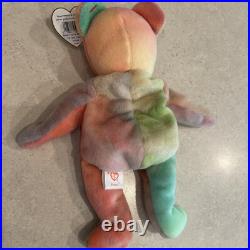 Extremely Rare Ty Peace Bear Beanie Baby 1996 With Tag Errors Retired Original
