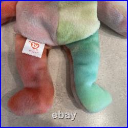 Extremely Rare Ty Peace Bear Beanie Baby 1996 With Tag Errors Retired Original