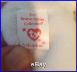 Extremely Rare Ty Valentino Beanie Baby Mint Condition Swing Tag Errors PVC