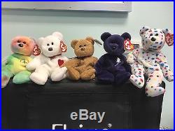 Extremely rare Ty Beanie Baby Lot Peace, Princess, Valentino, Curly, and TY 2k