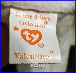 Extremely rare! Valentino Bear Ty Beanie Babies Multiple Errors with Tags
