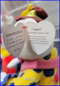 FREE SHIPPING! ? Lot of 3 Rare & HTF TY Beanie Babies CLOWNS? MWMT'S