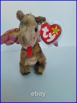 Fire Sale!'scorch The Dragon Beanie Baby, Rare, 1998, With Errors, Retired