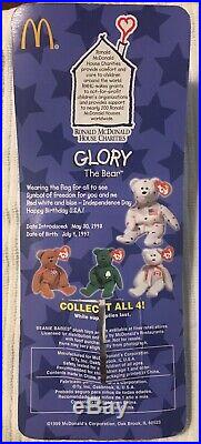 GLORY The Bear-1999 McDonalds Ty Beanie Baby with rare errors 1993, OakBrook