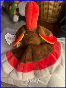 GOBBLES THE TURKEY TY BEANIE BABY 1996 RARE MINT CONDITION TAG Error1st version