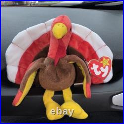 GOBBLES Ty Beanie Baby TAG ERROR 1996 Turkey Original Retired MINT Rare