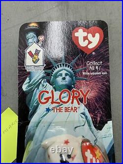Glory The Bear 1997 McDonalds Ty Beanie Baby Rare Errors OakBrook & 1993 Errors